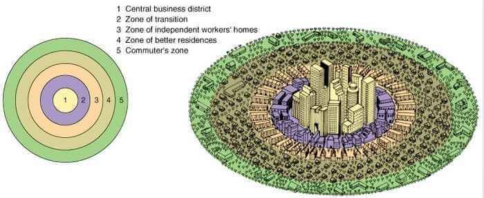 Concentric Zone Model or Burgess Model in 3 D