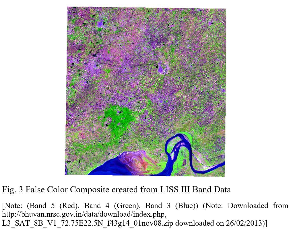 Land suitability Analysis using Remote Sensing and GIS False Color Composite created from LISS III Band data
