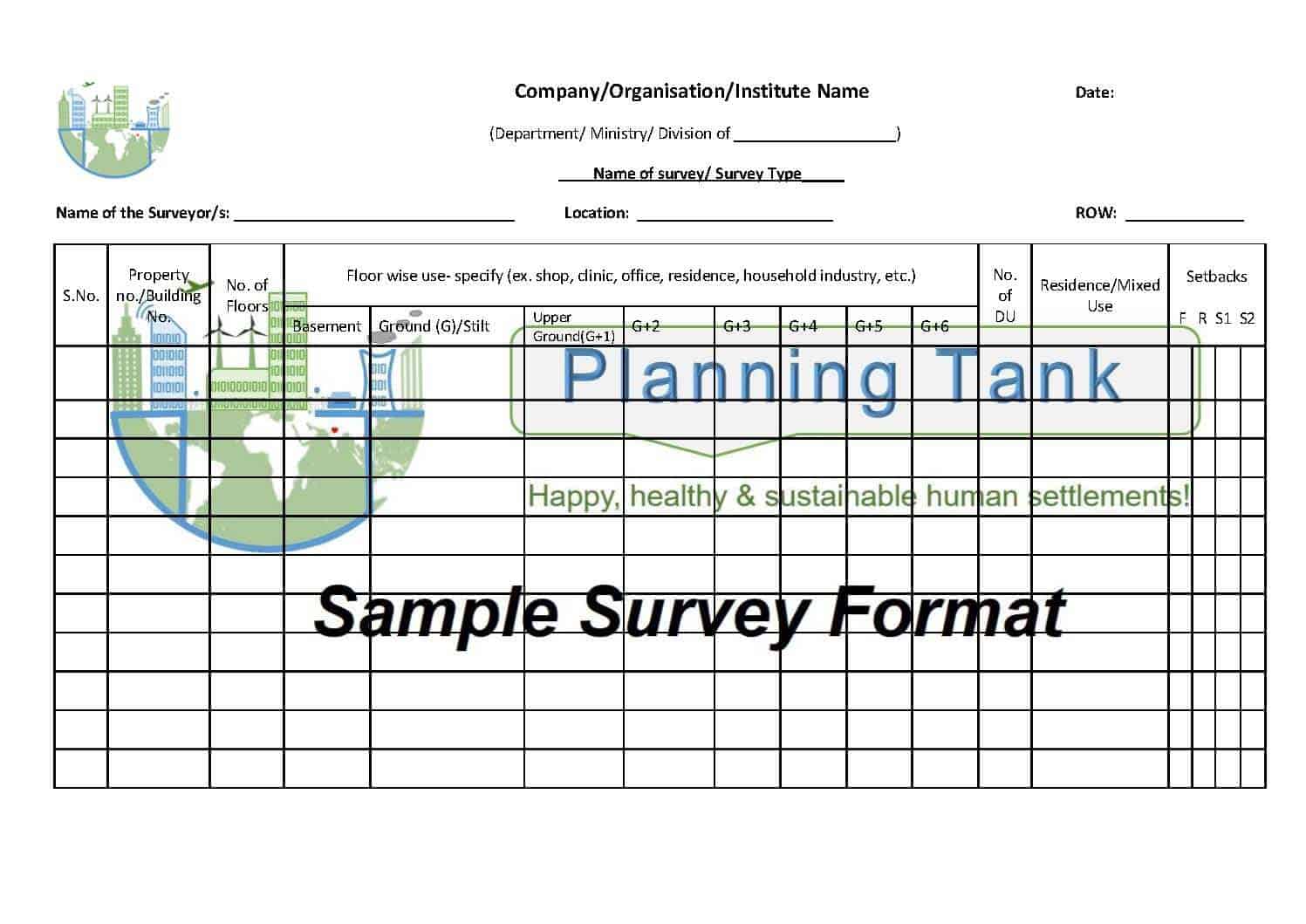 Building Use Survey Sample 1