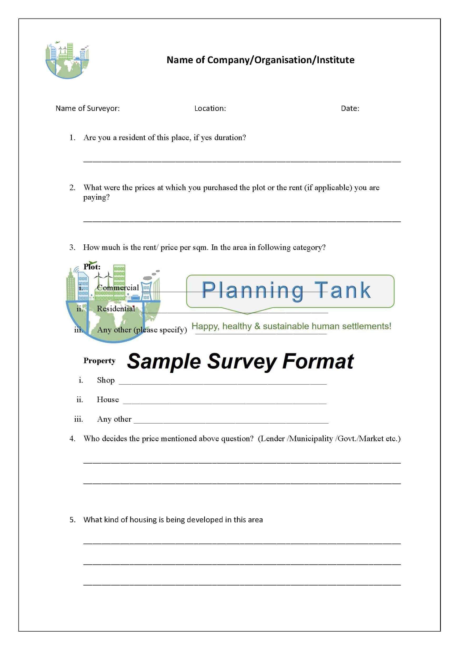 Property Dealer Survey Questionnaire Sample 1 page 1