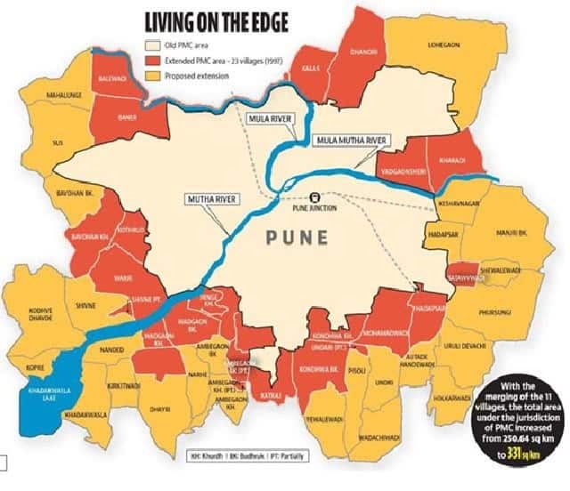 Pune Developed in the form of Concentric Rings