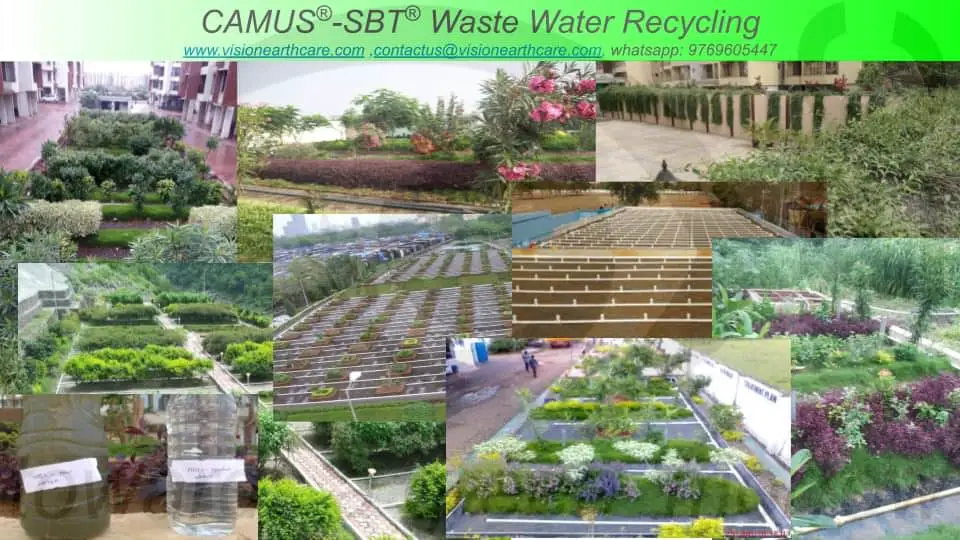 Collage of images of CAMUS-SBT type Waste Water Treatment Plants