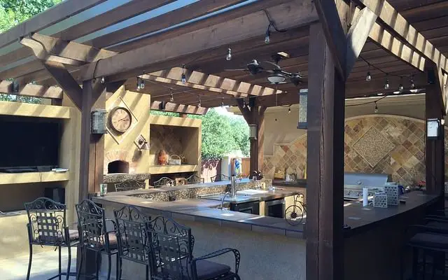 Outdoor kitchen patio cover