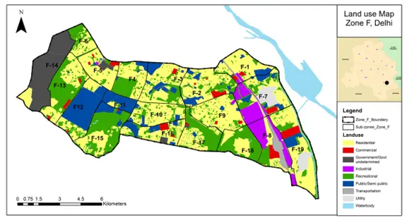 Zone F Land Use Plan from Delhi Master Plan 2021