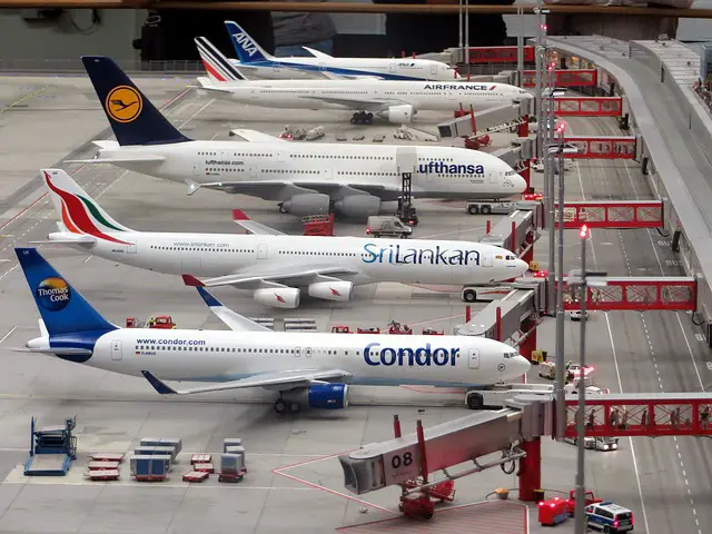 Aircrafts parked at terminal
